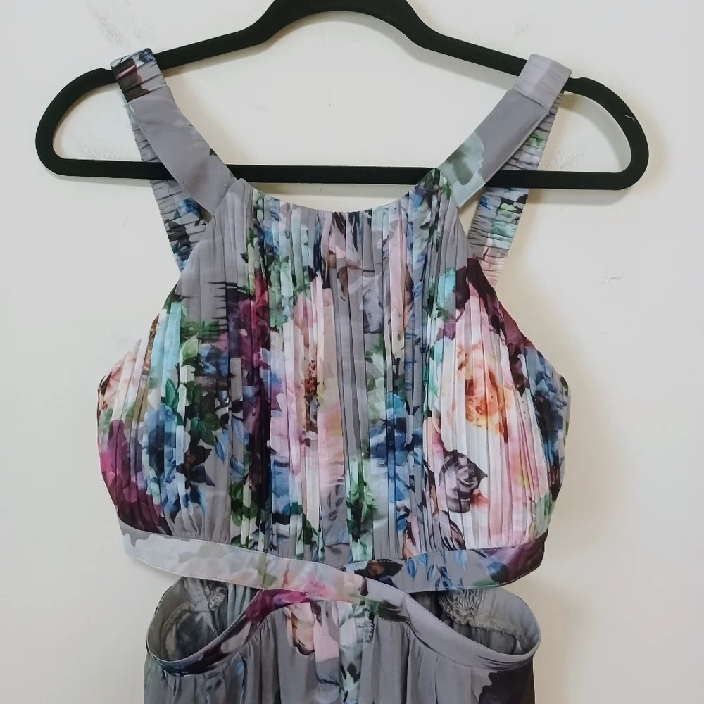 LITTLE Mistress Floral Halter Maxi Dress Sz 12 NWT - Picture 6 of 13